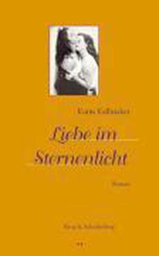 Boekcover van 'Liebe im Sternenlicht' met een sepia foto van een koppel en tekst.