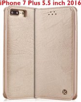 iPhone 7 Plus 5.5 inch hoesje / book case gentleman series met 2 pasjes Champagne Goud