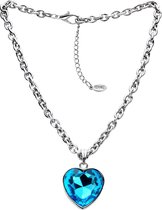 Behave ketting met blauw hart 40 cm