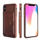 Xssive Premium Back Cover met 1 pasje - kaarthouder - Card Bag voor Apple iPhone 7 / iPhone 8 / iPhone SE (2020) - Leder Look - Bruin