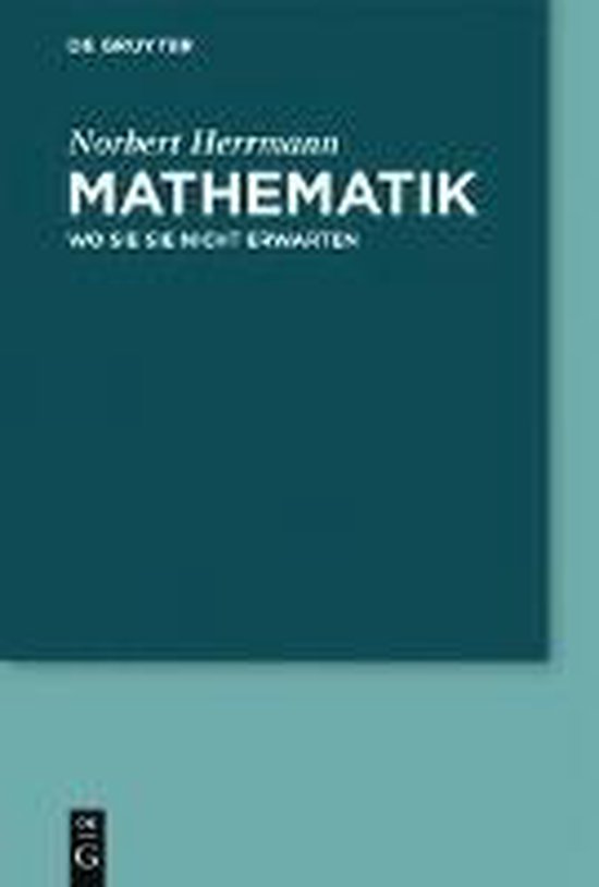 Donkerblauwe boekomslag met de witte titel 'Mathematik, wo sie sie nicht erwarten' en auteur Norbert Herrmann.
