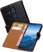 Zakelijke Book Case Telefoonhoesje Geschikt voor de Huawei Mate 10 - Portemonnee Hoesje - Pasjeshouder Wallet Case - Zwart