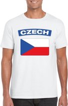 T-shirt met Tsjechische vlag wit heren S