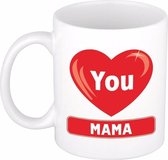 Moederdag cadeau beker / mok - I Love You Mama - 300 ml keramiek