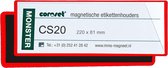 Coroset magnetische etikethouder, 100/VE, 97x25 mm rood