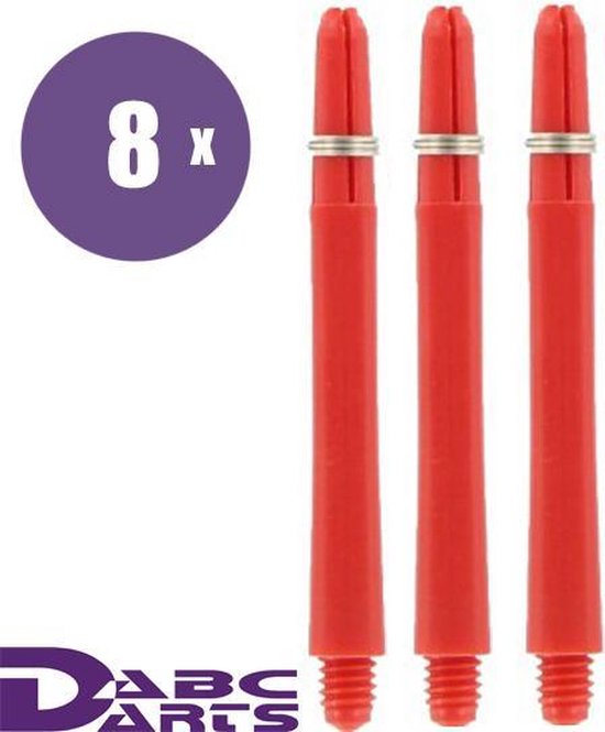 ABC Darts - Dart Flights en Dart Shafts - Rood - 8 sets van ABC Darts — afbeelding 2