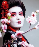 Diamond Painting pakket volwassenen | Geisha 01 - 90 x 75 cm | Volledige bedekking met vierkante steentjes | FULL | DP Diamond Paintings