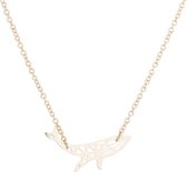 24/7 Jewelry Collection Origami Walvis Ketting - Goudkleurig