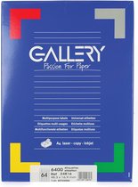 6x Gallery witte etiketten 48,3x16,9mm (bxh), ronde hoeken, doos a 6.400 etiketten