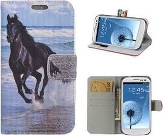 Samsung Galaxy S3 Portemonnee Hoesje Case Zwarte Paard | bol.com