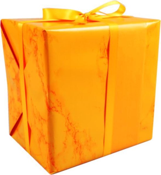 LOVLY® Cadeaupapier, 30cm, 200m, 80gr/m², Marble Candy, oranje | bol