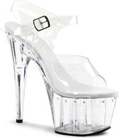 Pleaser Sandaal met enkelband, Paaldans schoenen -37 Shoes- ADORE-708LS Paaldans schoenen Transparant