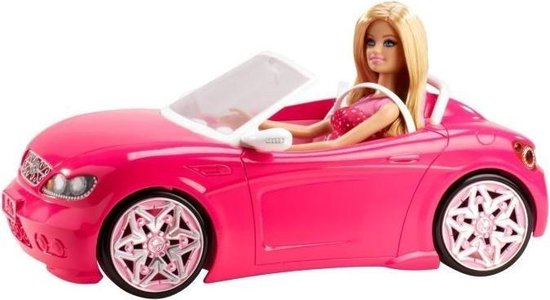 werk Symmetrie Installatie Barbie Cabrio met Barbie pop - Barbie auto - Roze | bol.com