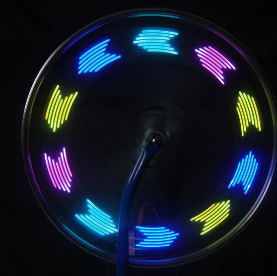 Spaakverlichting fiets - 14 LED lampjes - spaak licht - fietswiel verlichting - 30 patronen - Set van 2 — afbeelding 5