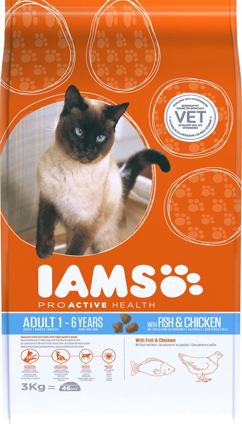 Iams Cat Adult - Fish & Chicken - Kattenvoer - 3 kg