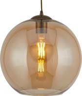 Balls Glazen hanglamp brons globe 25cm amber - Modern - Searchlight - 2 jaar garantie