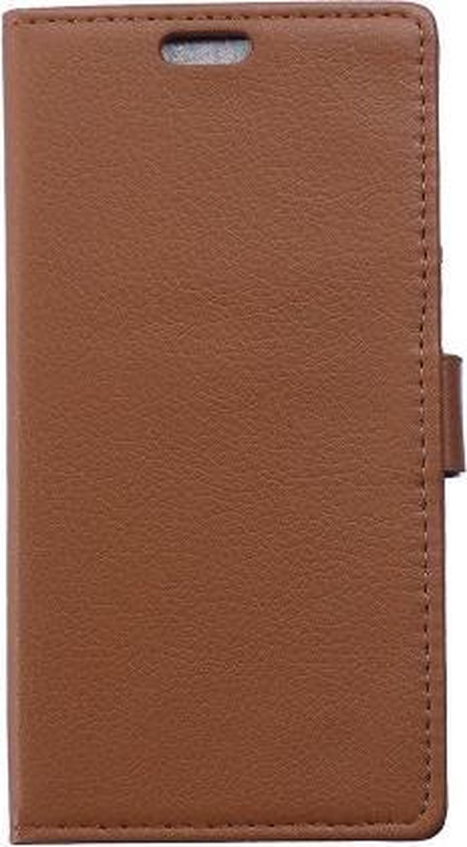 Litchi wallet hoesje Huawei Ascend P8 Lite bruin