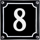 Numéro de maison en émail noir - 8