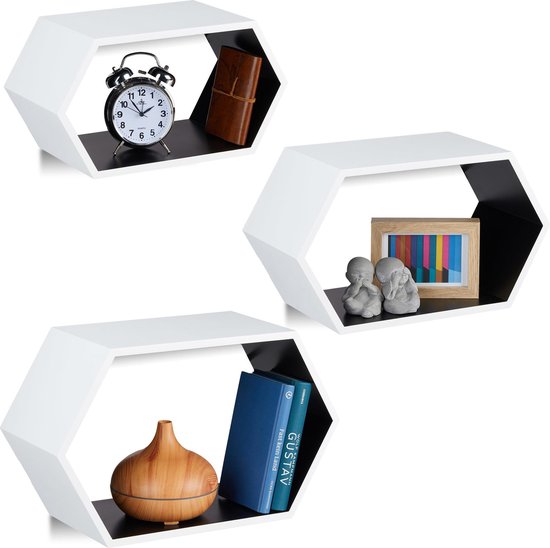 GOLD&CHROME UNIQUE DESIGN Kristallen Wandspiegel Set Van 6 Stuks Zeshoekig 24 Cm X 21 Cm X 03 Cm 03 Kg Zelfklevend Inclusief Lint C Rand Modern Minimalistisch