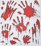 Halloween - Horror raamstickers bloedende handafdrukken 30 x 40 cm - Halloween feest decoratie - Horror stickers