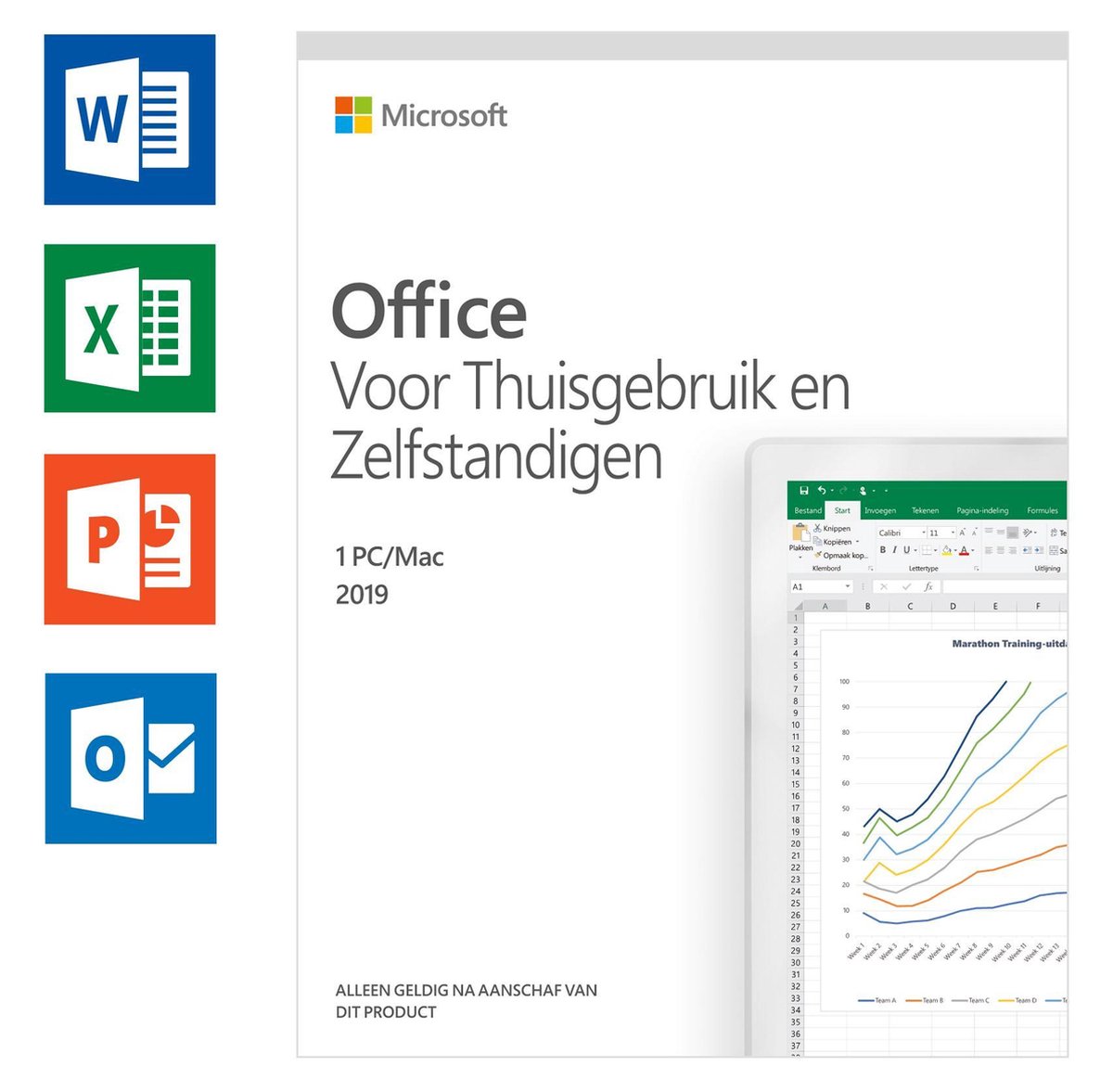 Microsoft Office 2019 Home & Business - Eenmalige aankoop (code in doosje)  | bol.com