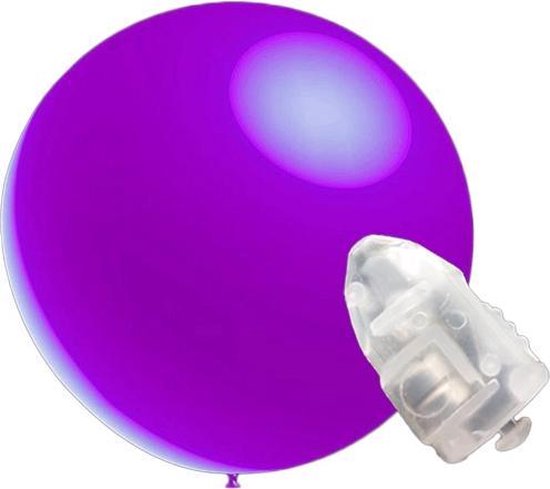 5 stuks ledverlichte Metallic decoratieballonnen lavendel 28 cm met losse LED-lampjes