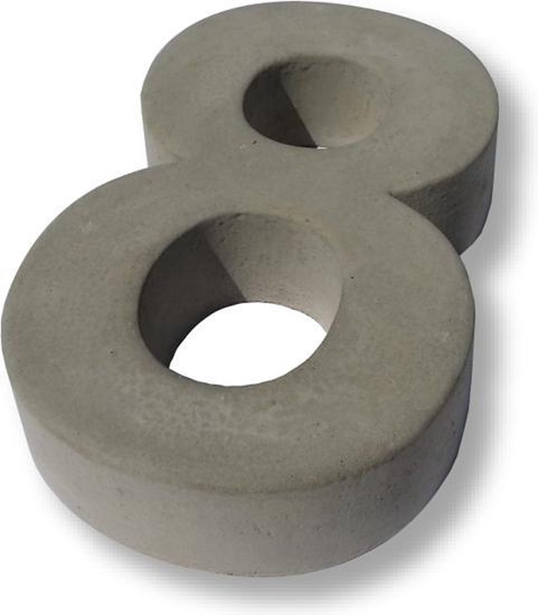 Huisnummer Beton, cijfer 8, Hoogte 20 cm | Huisnummer beton | Huisnummers | Huisnummer modern | Betonnen huisnummer | Gratis verzending!