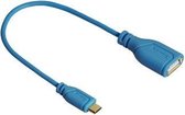Hama 0.15m USB2.0-A/micro USB2.0-B USB-kabel 0,15 m Micro-USB B USB A Blauw