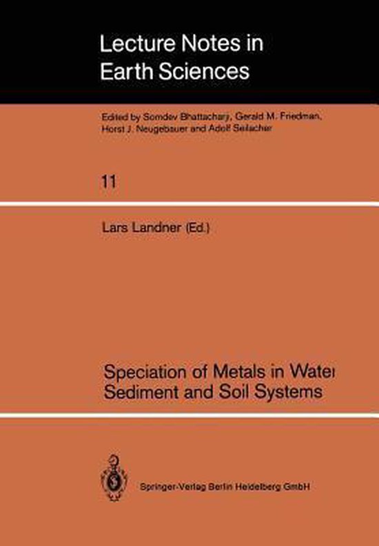 Speciation of Metals in Water, Sediment and Soil Systems - cover