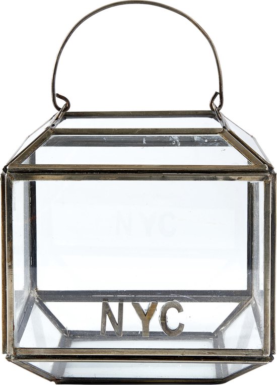 hamer Uitrusten helemaal Rivièra Maison French Glass NYC Lantern - S - Windlicht - Glas/Ijzer -  Zwart | bol.com