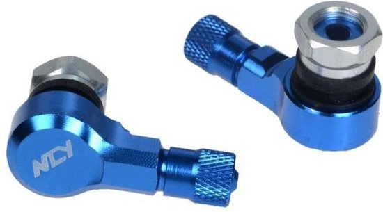 Aluminium haakse ventielen 11,3 mm blauw (set van 2 stuks) voor motor,  scooter,... | bol.com