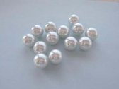 Perles en verre rondes - 14mm - blanches - 20 pcs