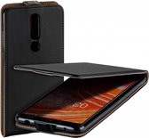 MP case zwart eco lederen flip case Nokia 3.1+Plus flip case hoesje