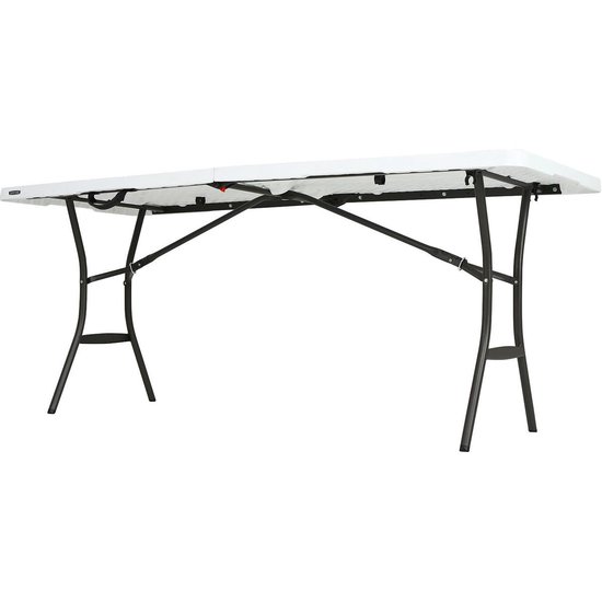 Lifetime inklapbare tafel Amy - stevige uitklapbare tafel - 182x70x74cm - wit van Merkloos — afbeelding 5