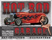 Signs-USA Legends Hot Rod Garage - retro wandbord - 40 x 30 cm