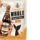 The Night Whale Beer Metalen wandbord in reliëf 20x30 cm.