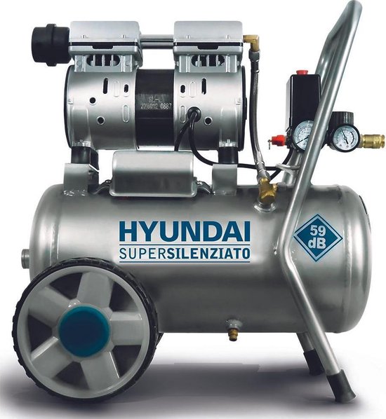 Hyundai stille compressor 24L 8 bar 59dB / lucht compressor / bandenpomp /  banden pomp... | bol.com