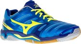 Mizuno Wave Stealth 4 Sportschoenen - Maat 42.5 - Unisex - blauw/geel/grijs