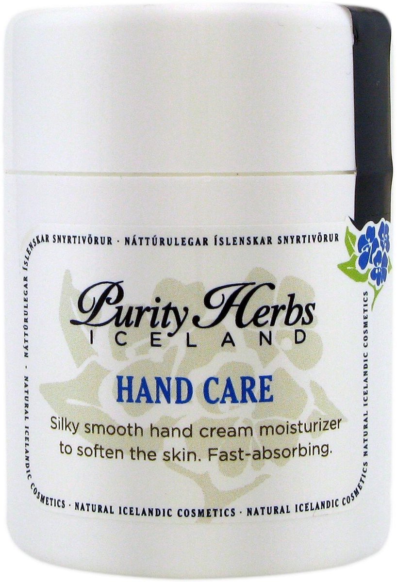 Purity Herbs - 100% Natuurlijke handcrème - Nooit meer droge handen - met wondherstellend IJslandse kruiden - pomppotje 50 ml