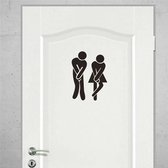 Wc-deur sticker - toiletsticker - mannen wc - vrouwen wc - pictogram wc - signing wc - bestickering wc - Laat duidelijk zien waar de wc is - DisQounts