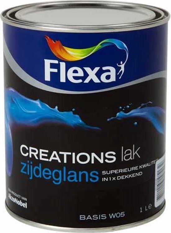 Verbinding verbroken kleur fout Flexa Creations Lak Zijdeglans Wit - Acryl - 1 Liter | bol.com