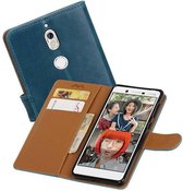 Zakelijke Book Case Telefoonhoesje Geschikt voor de Nokia 7 - Portemonnee Hoesje - Pasjeshouder Wallet Case - Blauw