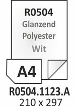 Rayfilm R0504.1123.A │ Glanzend wit zelfklevende Polyester film │ 210x297mm │ 1 per vel  │ H1-1 │ 100 etiketten │ 100 vel │  LASER KOPIER Buitengebruik