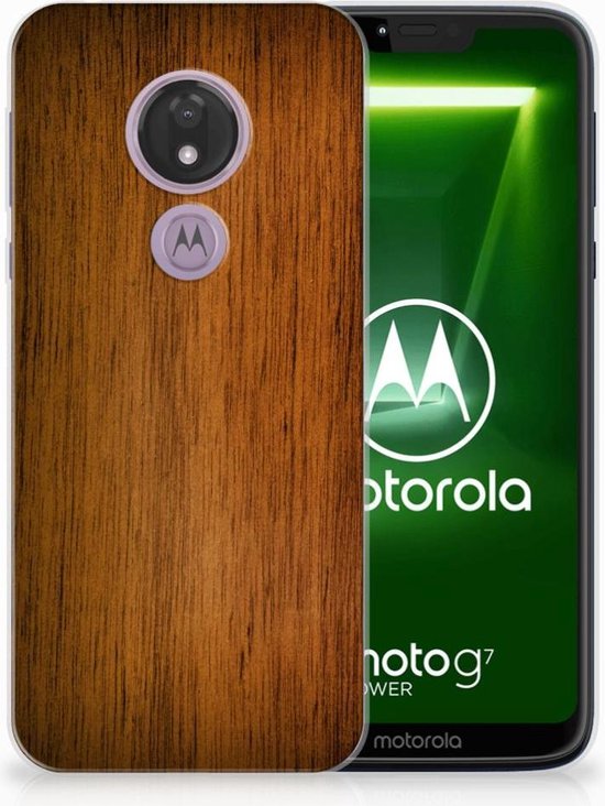 Motorola Moto G7 Power Uniek TPU Hoesje Donker Hout | bol.com