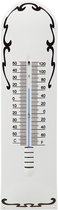 Thermometer emaille wit deco 12x43cm