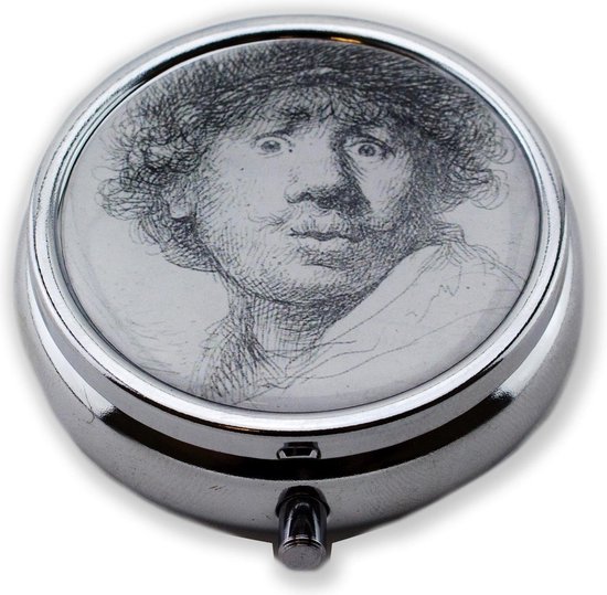 Pillendoosje, Rembrandt, ets, Verbaasde blik