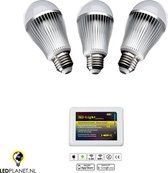 LED lampen startpakket | 3x 9W E27 RGB+WW | WiFi | Android of iOS bridge