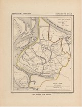 Historische kaart, plattegrond van gemeente Hoek in Zeeland uit 1867 door Kuyper van Kaartcadeau.com