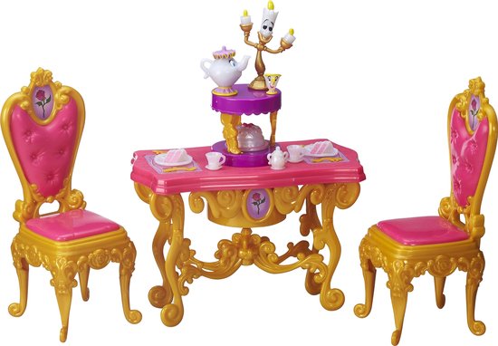 Disney Princess Belle pop meubels tafel en stoelen poppenmeubels | bol.com