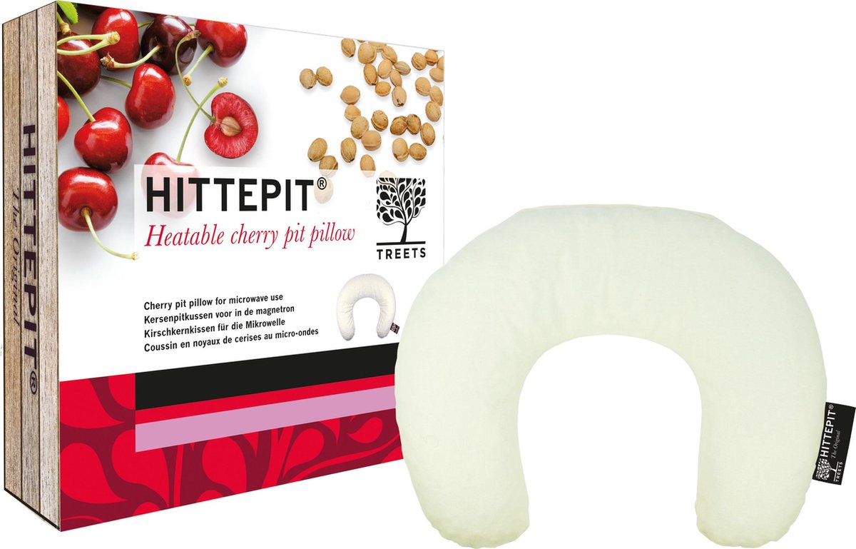 Treets HITTEPIT U-model - Kersenpitkussen - nekmodel - duurzaam warmte kussen - verwarmbaar kussen - helpt spieren te ontspannen - speciaal voor nek en schouders - Treets